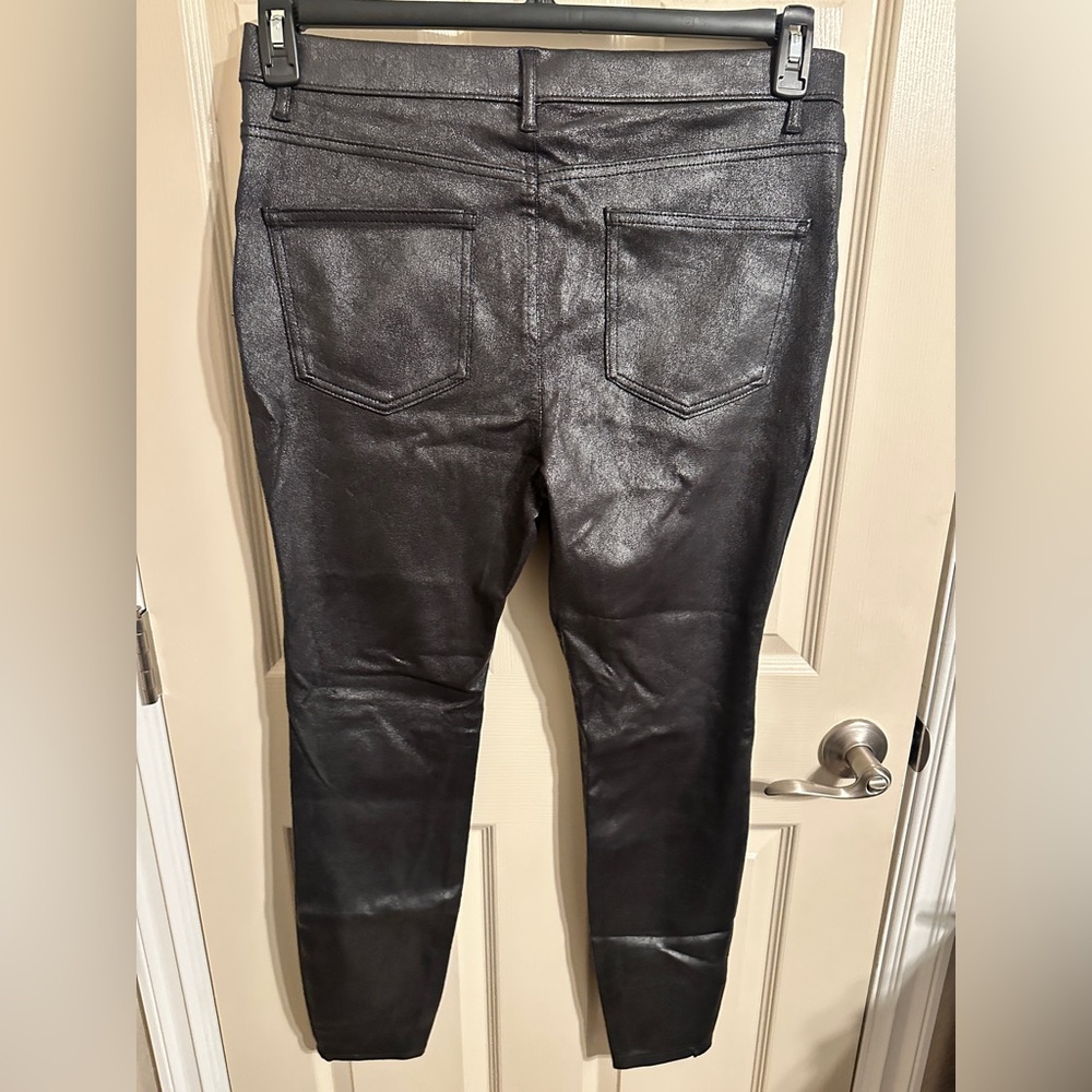 Time and Tru Women's High Rise Jeggings, Black Shiny Coated, Sz XL (16-18), NWOT - Picture 7 of 8